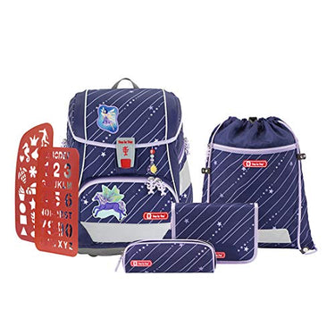 Step by Step Schulranzen-Set 2IN1 Plus „Sky Rocket Rico“ 6-teilig, blau-schwarz, Weltraum-Design, ergonomischer Tornister mit Reflektoren, höhenverstellbar mit Hüftgurt für Jungen 1. Klasse, 19 im Sale